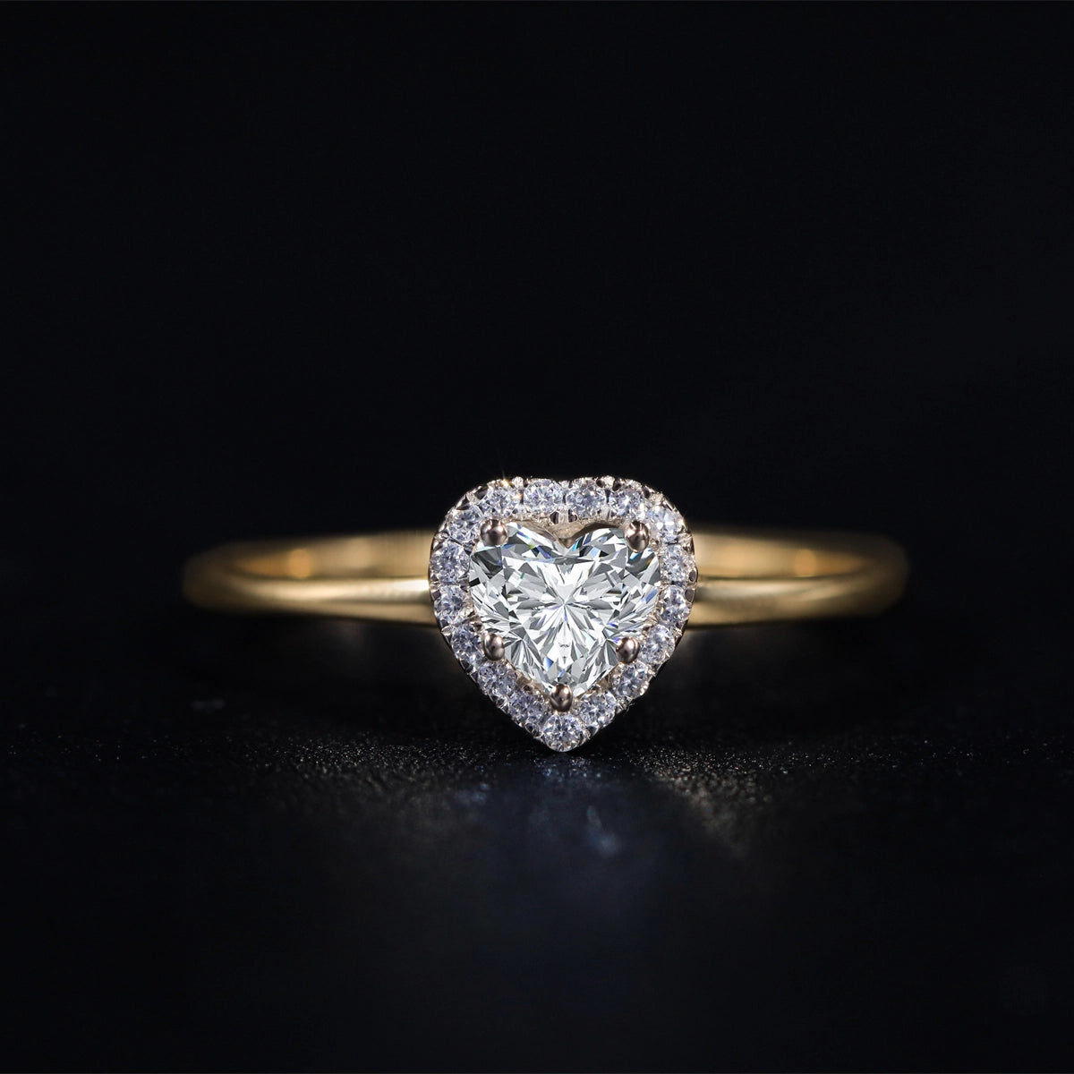 Heart Diamond Halo Ring | Earthly Jewels
