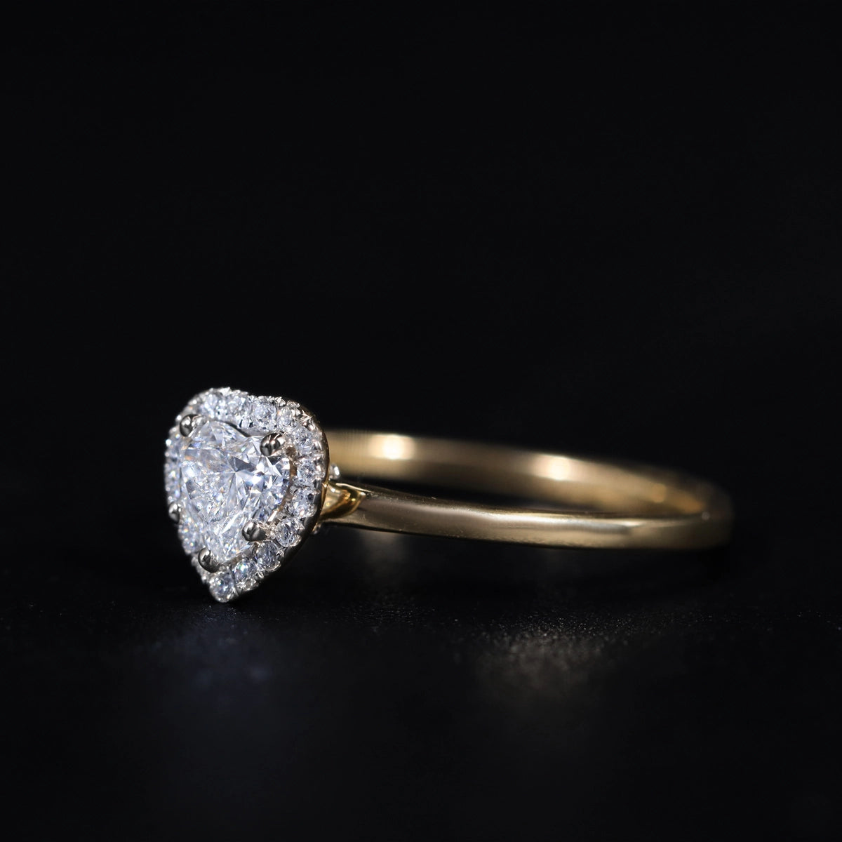 Heart Diamond Halo Ring | Earthly Jewels