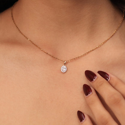 Oval Halo Pendant