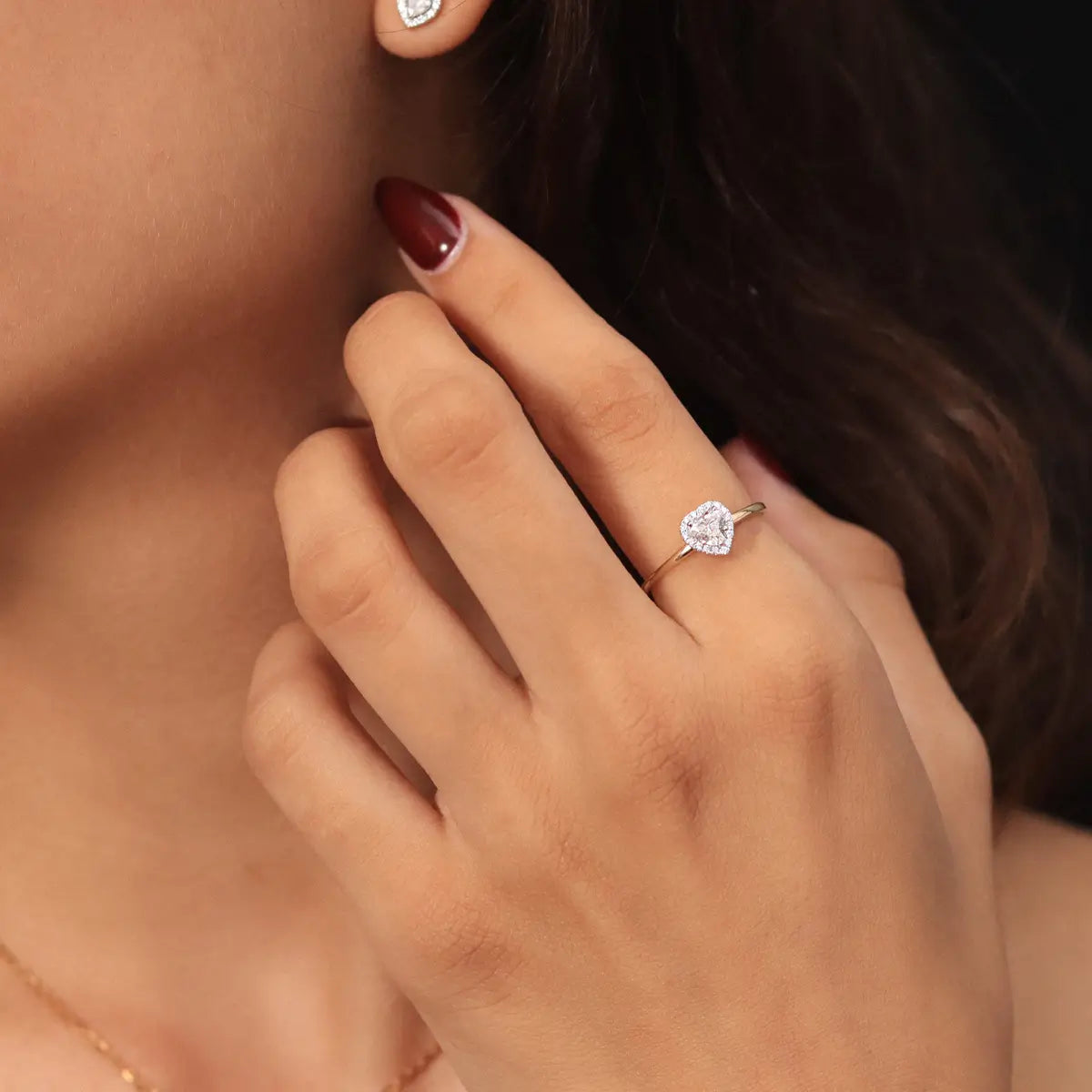 Heart Diamond Halo Ring | Earthly Jewels