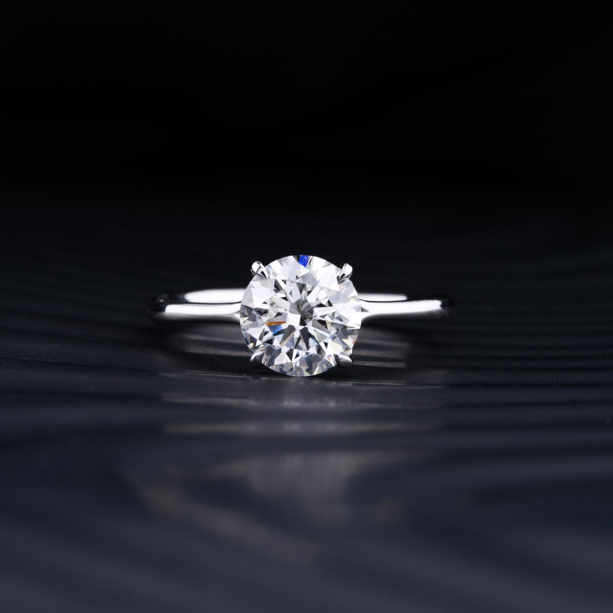 2ct Round Solitaire Engagement Ring With Mystique Stone