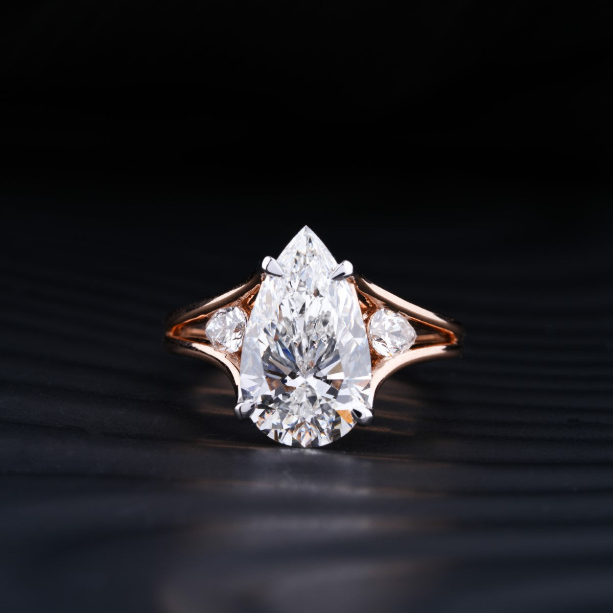 Pear Trilogy Engagement Ring
