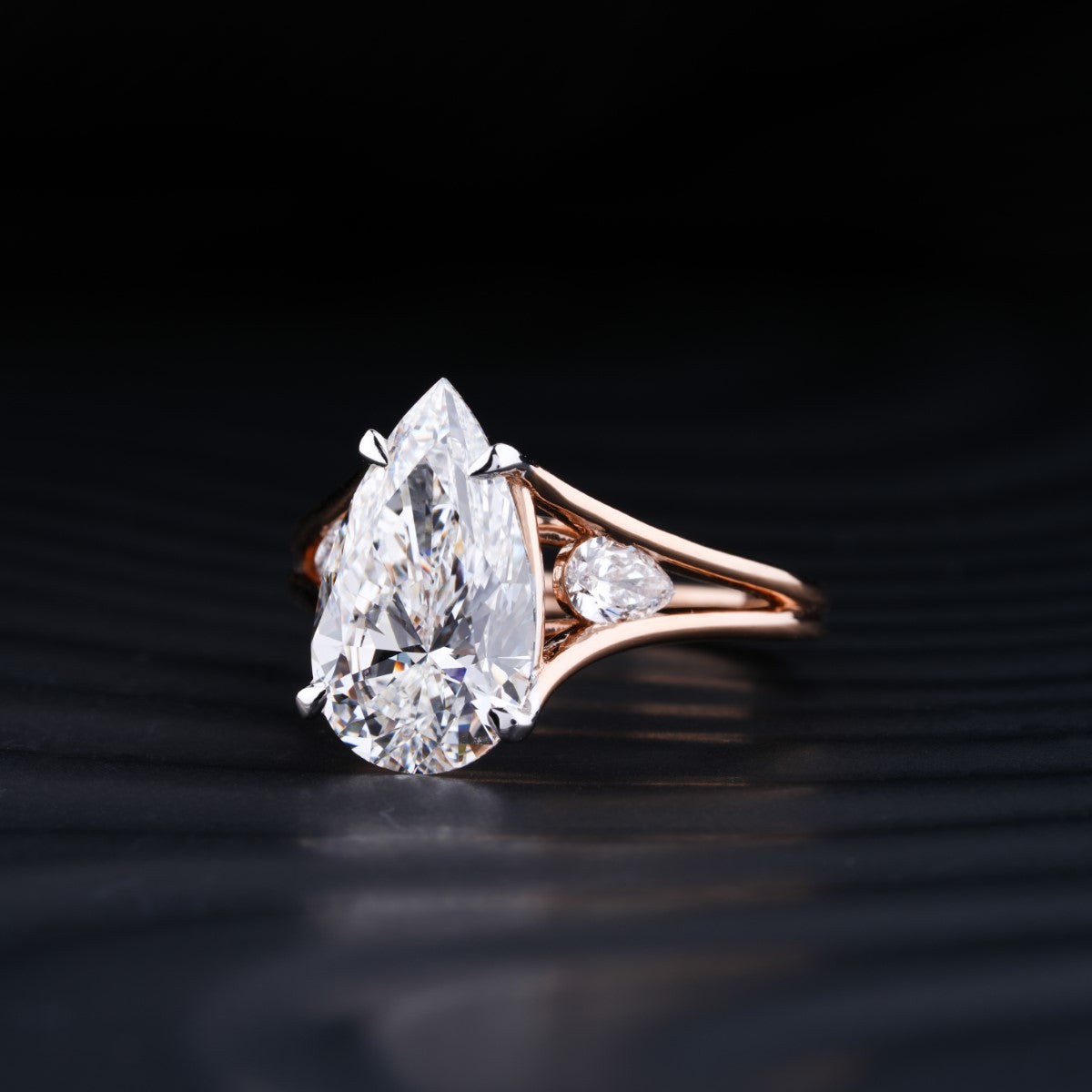 Pear Trilogy Engagement Ring