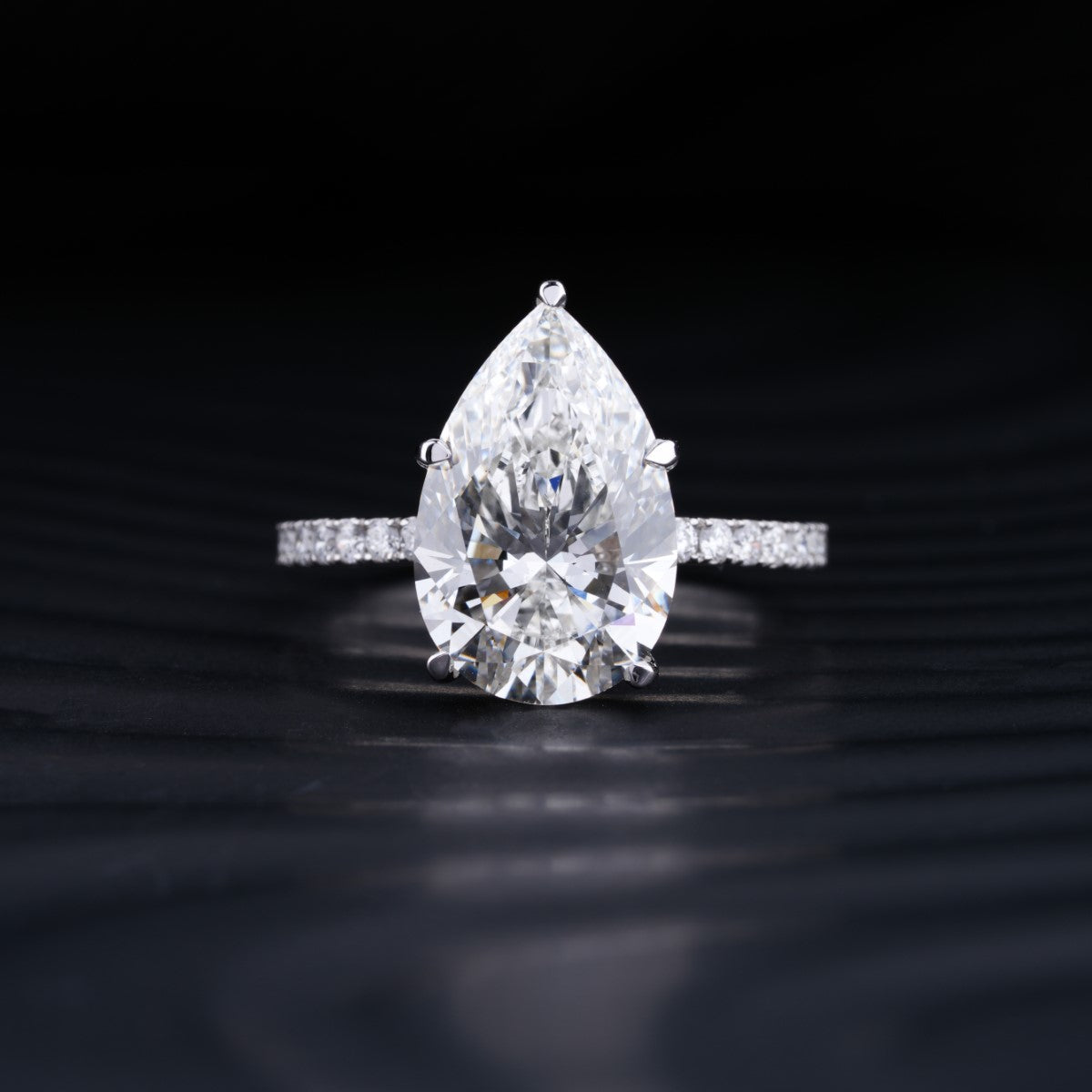 Pear Hidden Halo Engagement Ring | Earthly Jewels