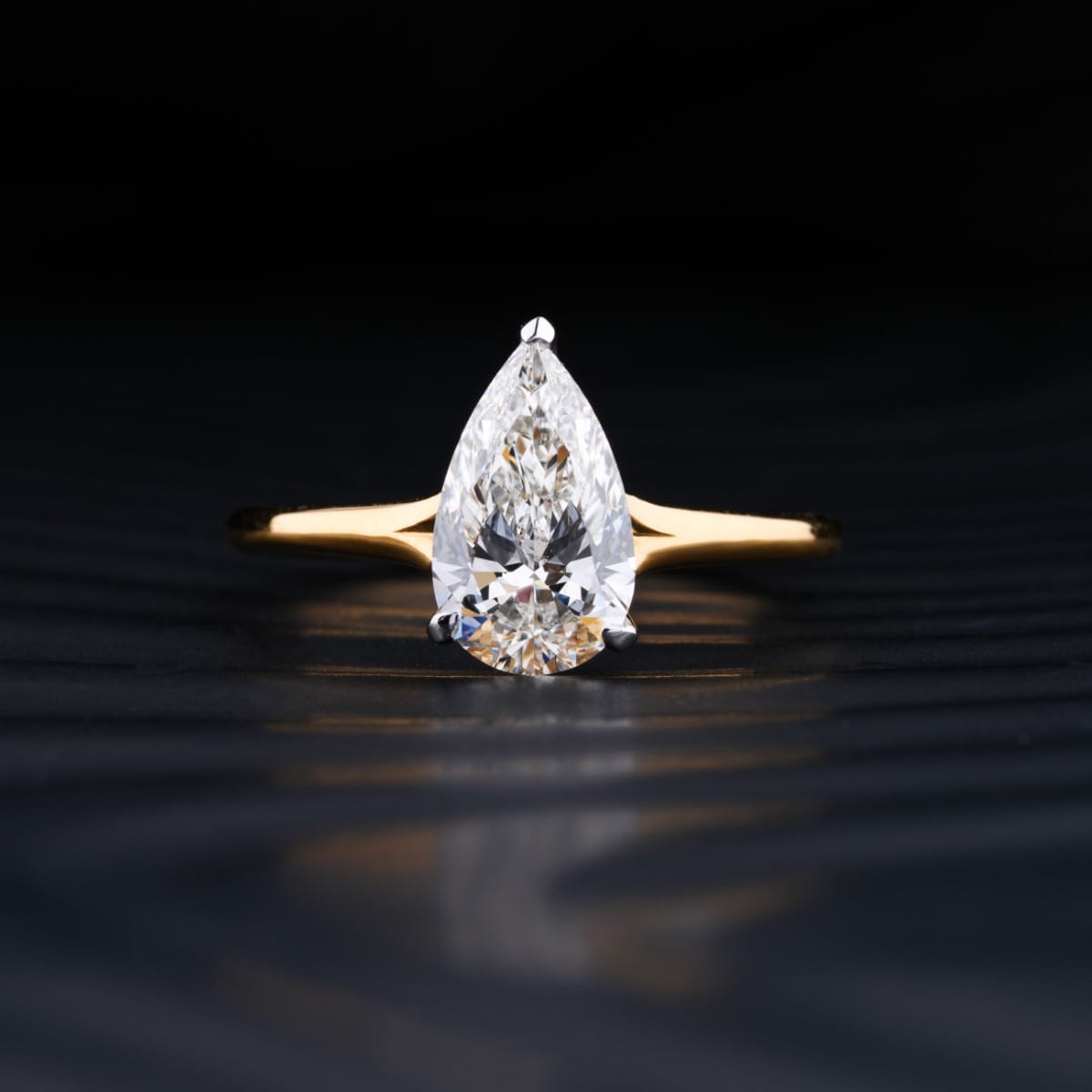 Pear Shaped Solitaire Diamond Ring