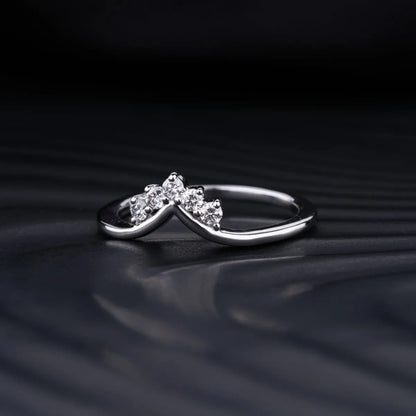 Tiny Crown Ring With Round Diamonds
