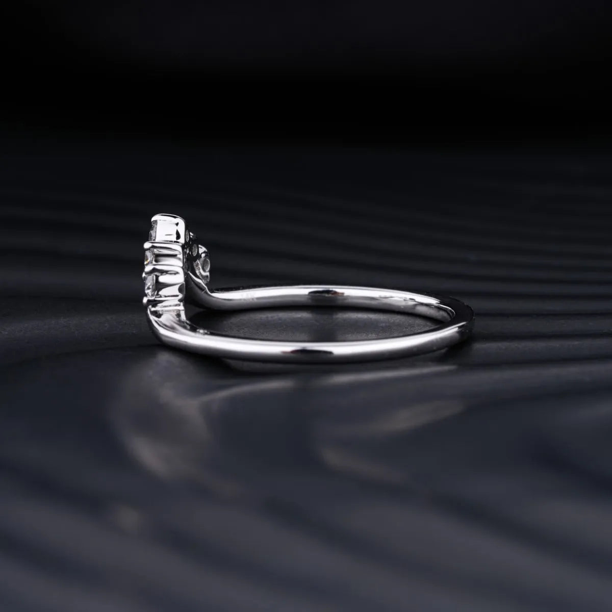 Tiny Crown Ring With Round Diamonds
