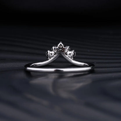 Tiny Crown Ring With Round Diamonds