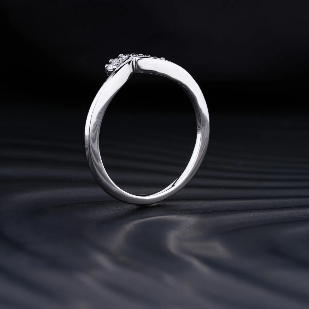 Tiny Crown Ring With Round Diamonds