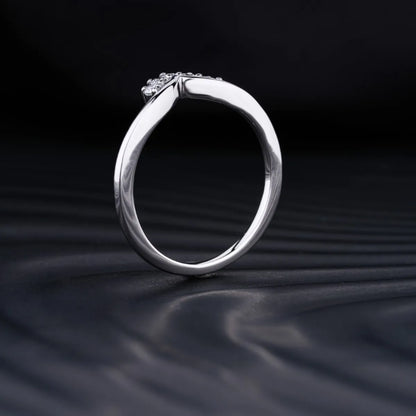 Tiny Crown Ring With Round Diamonds