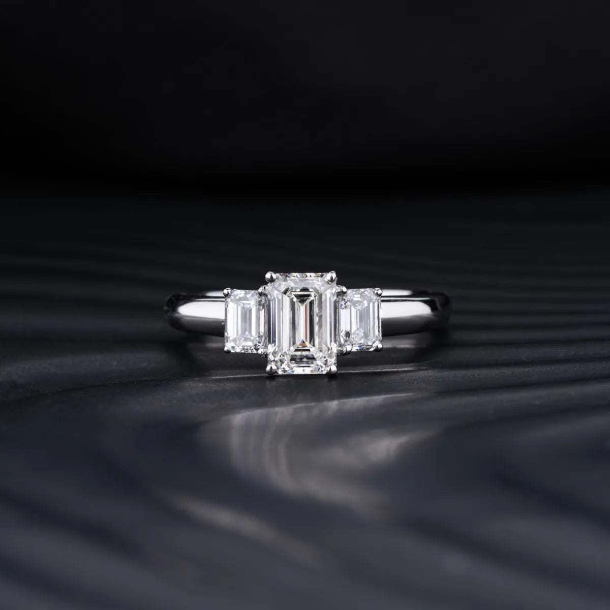 3 Stone Emerald Cut Diamond Ring | Earthly Jewels