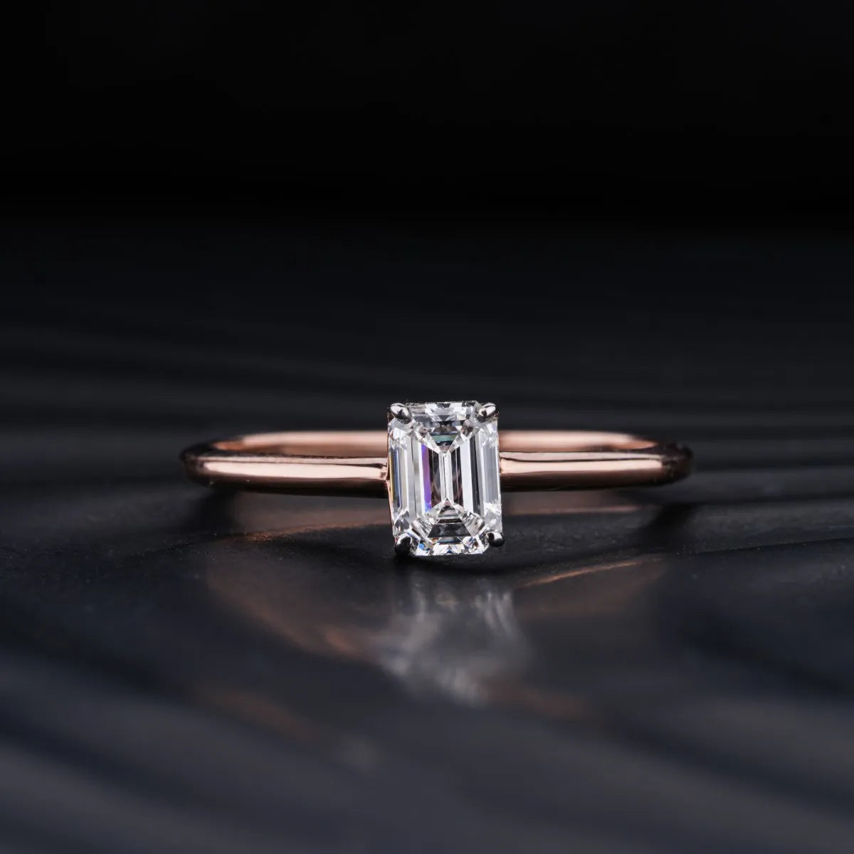 0.5Ct Emerald Cut Solitaire Ring | Earthly Jewels