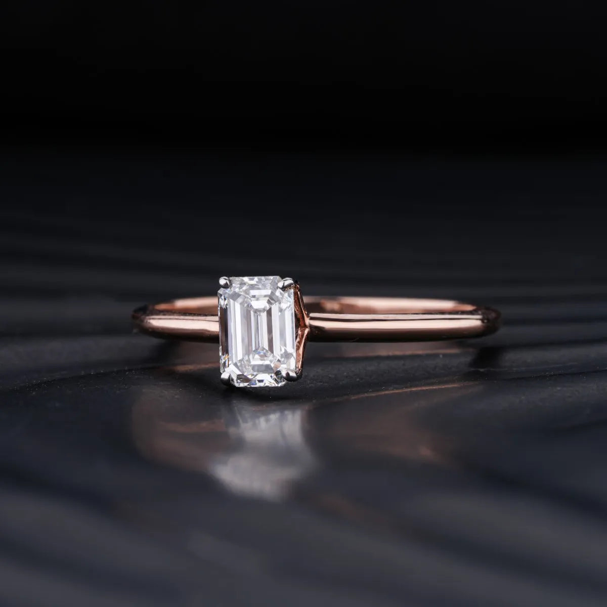0.5Ct Emerald Cut Solitaire Ring | Earthly Jewels