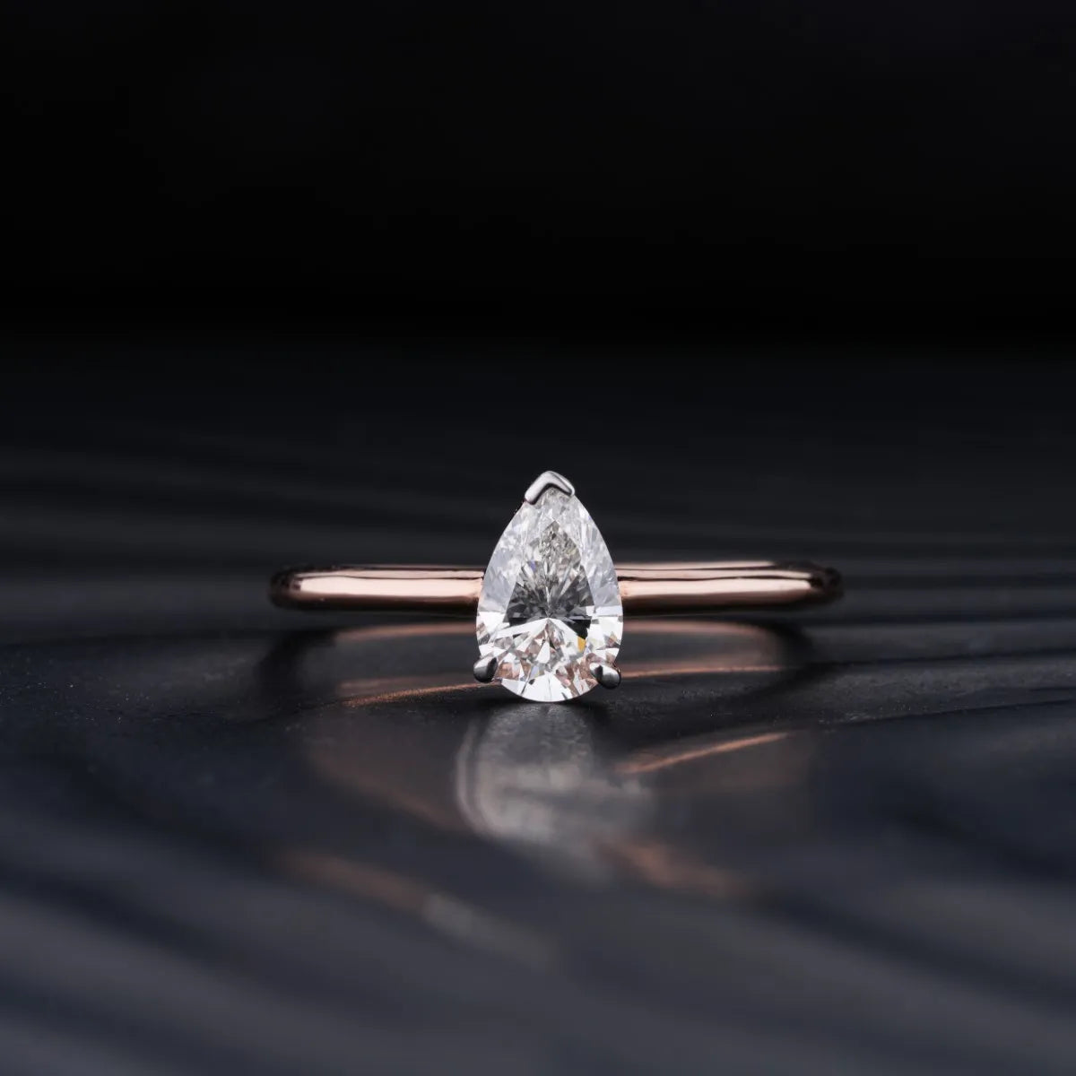 0.5Ct Pear Shape Solitaire Ring | Earthly Jewels