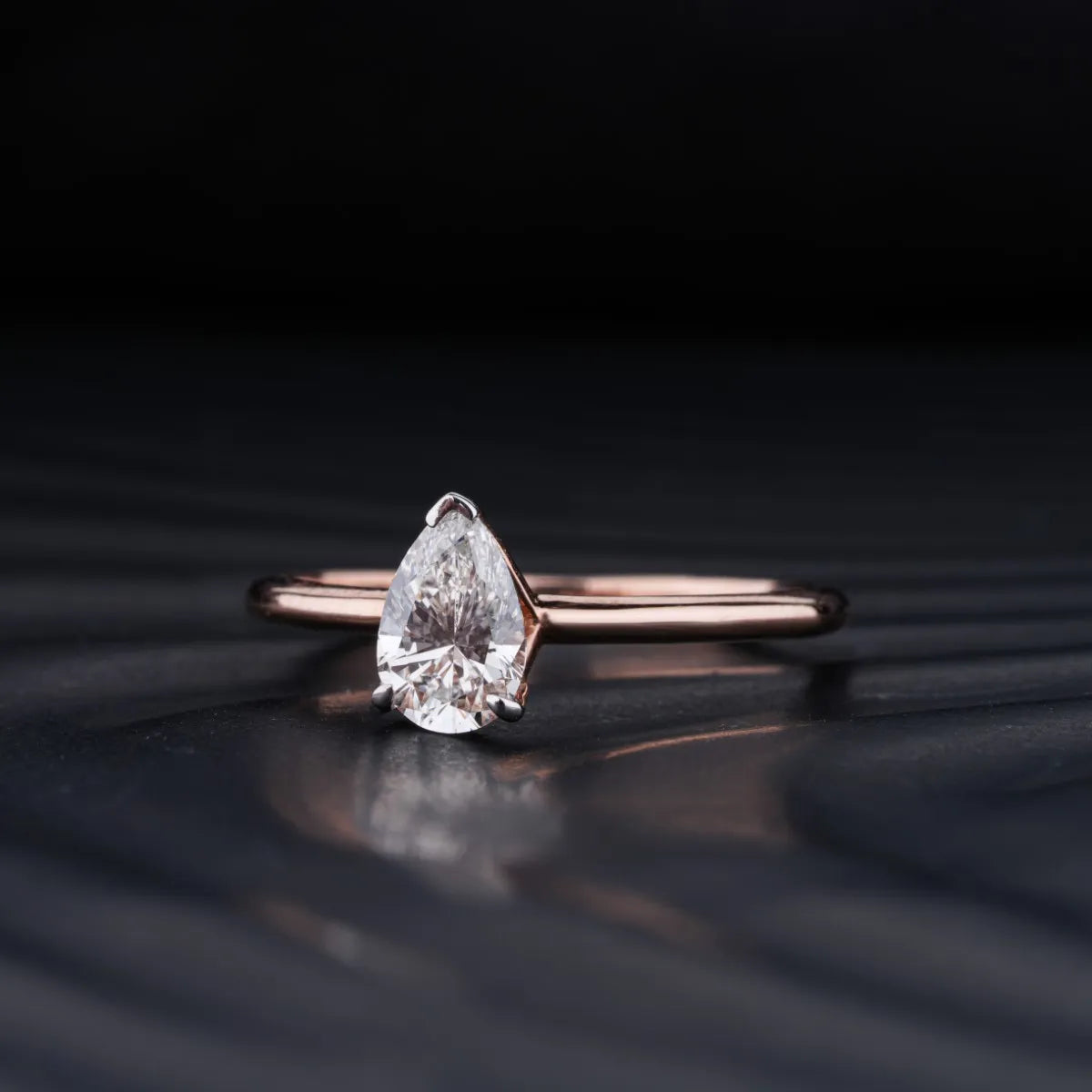 0.5Ct Pear Shape Solitaire Ring | Earthly Jewels