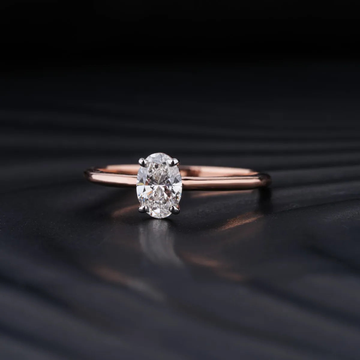 0.5 Oval Solitaire Engagement Ring | Earthly Jewels