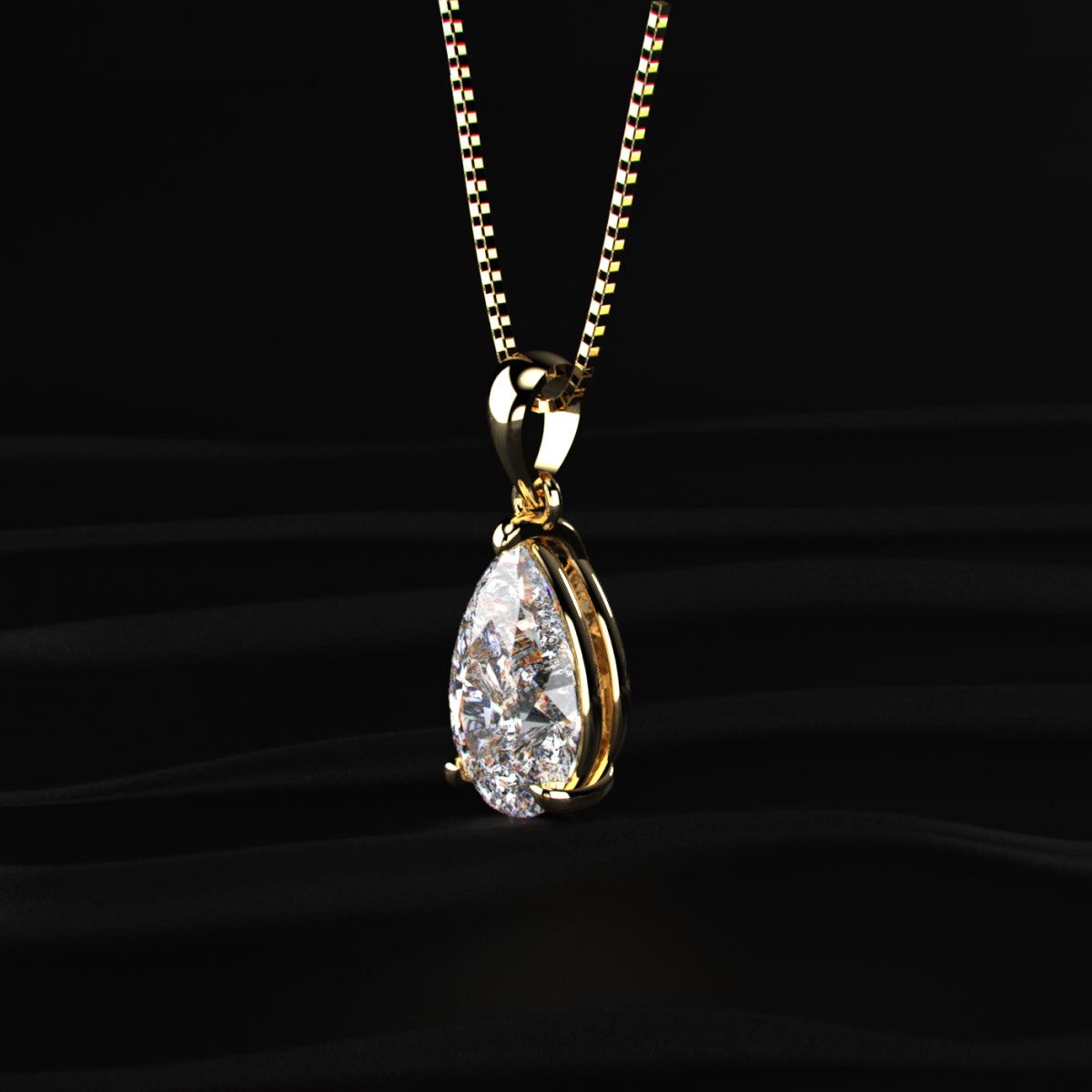 Pear Shaped Solitaire Pendant