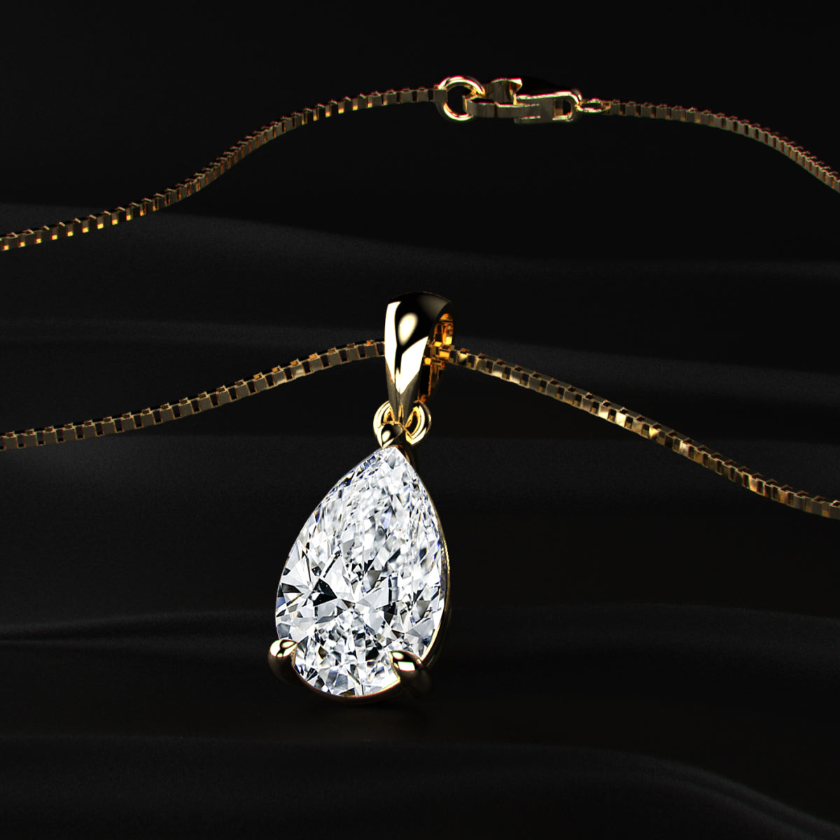 Pear Shaped Solitaire Pendant
