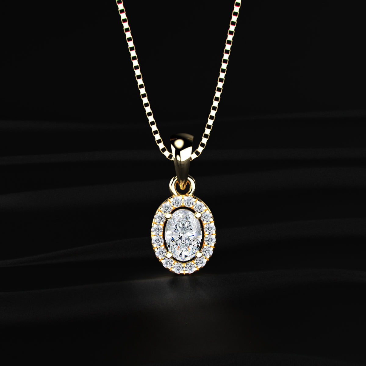 Oval Halo Pendant