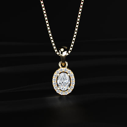 Oval Halo Pendant