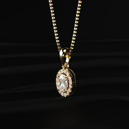 Oval Halo Pendant