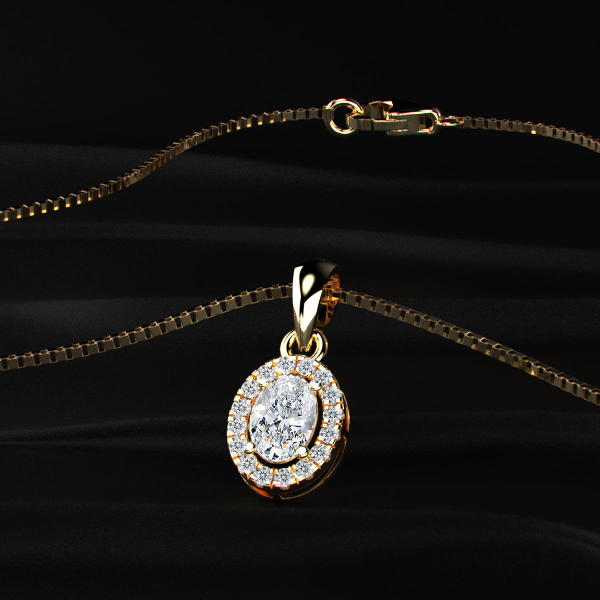 Oval Halo Pendant