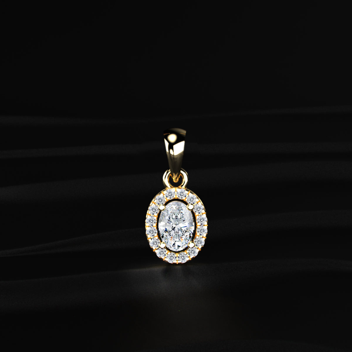 Oval Halo Pendant