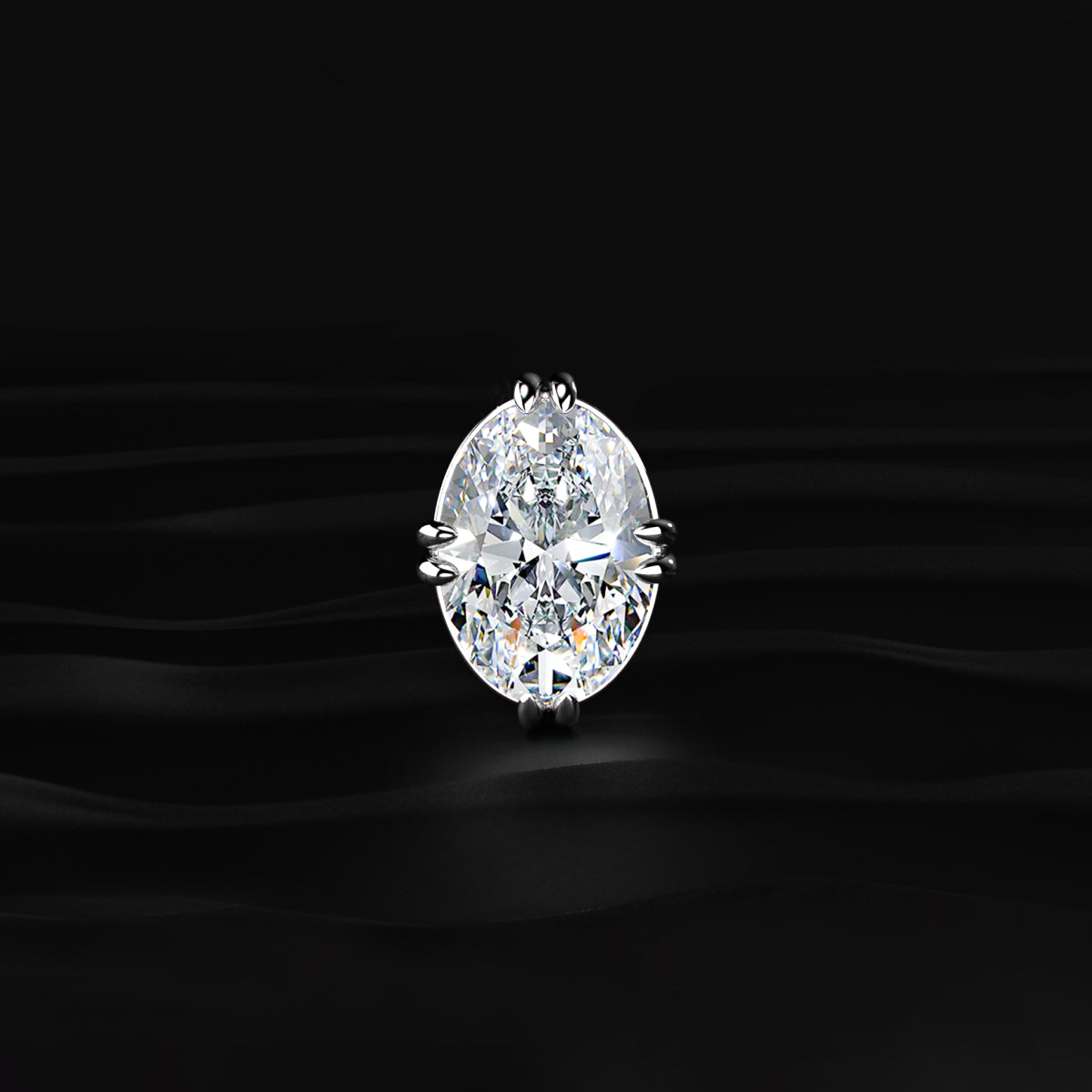 10 Ct Oval Solitaire Pendant With Hidden Halo
