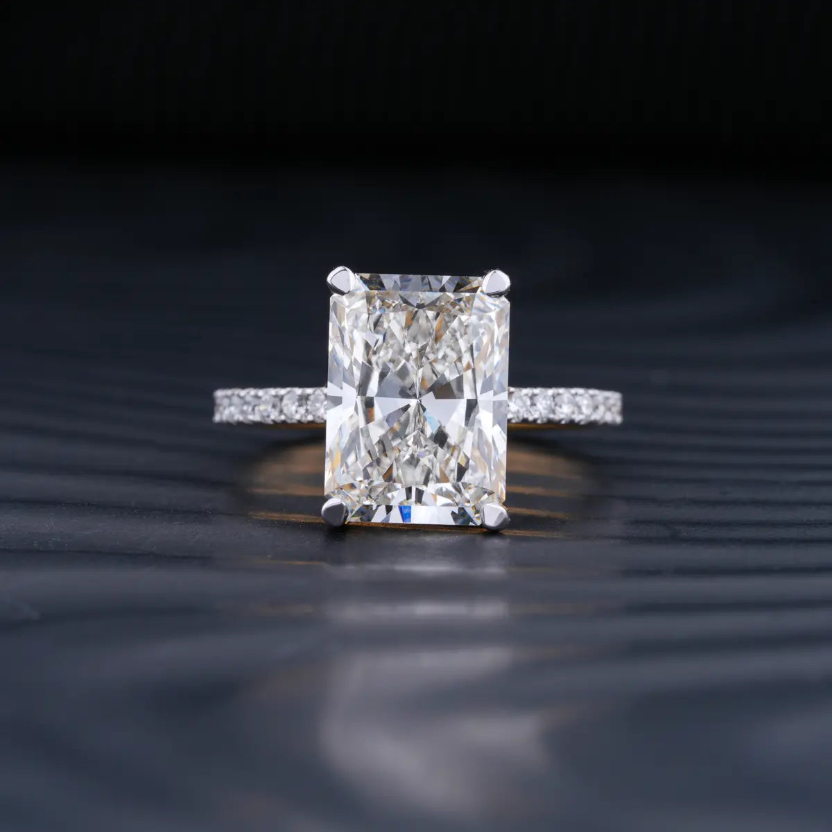 Radiant Engagement Ring Hidden Halo