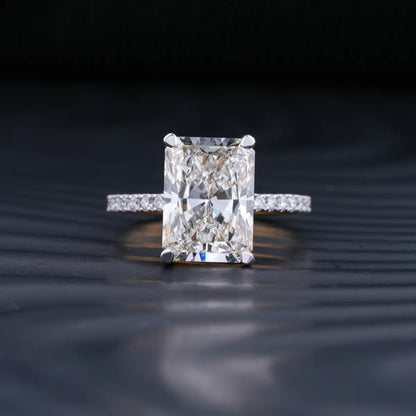 Radiant Engagement Ring Hidden Halo