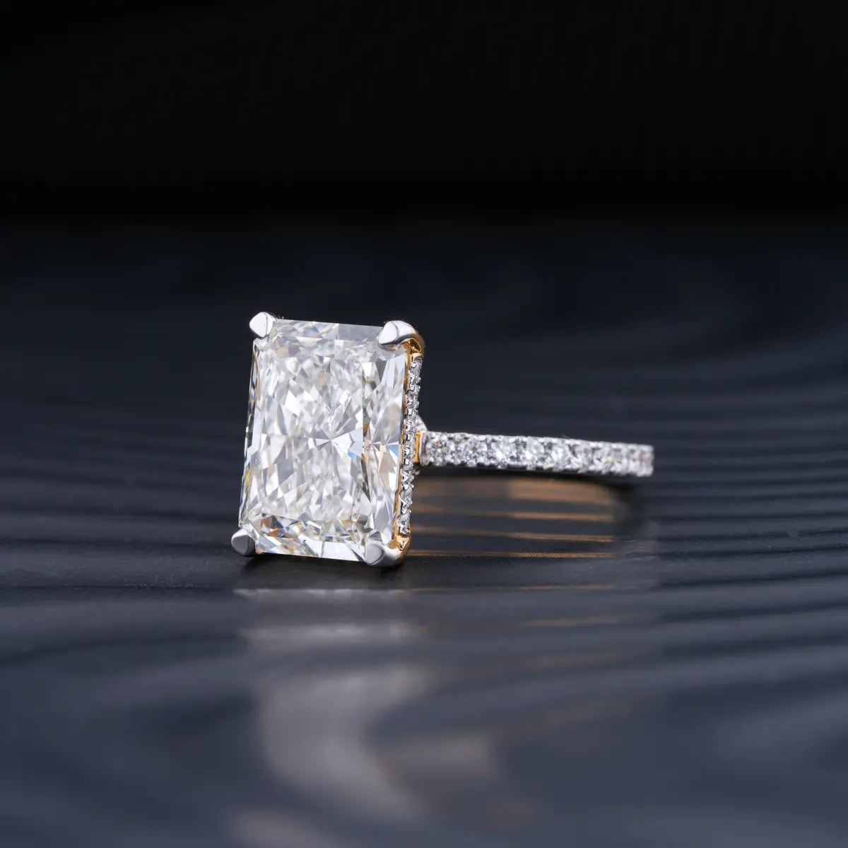 Radiant Engagement Ring Hidden Halo