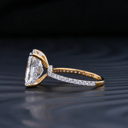 Radiant Engagement Ring Hidden Halo