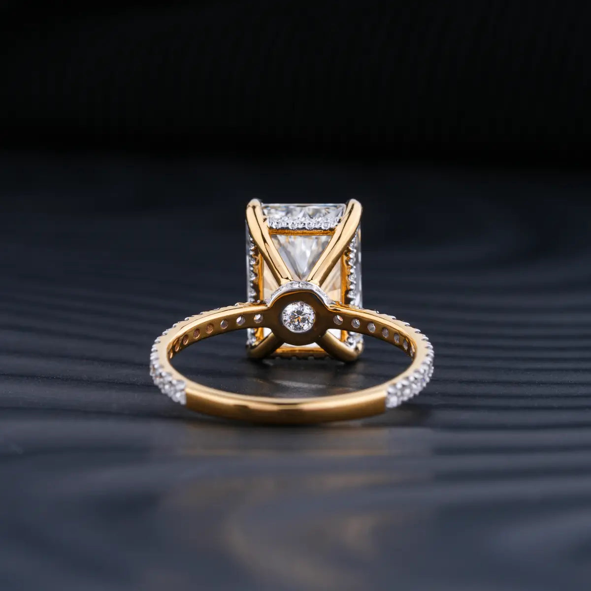 Radiant Engagement Ring Hidden Halo