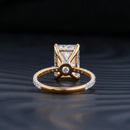 Radiant Engagement Ring Hidden Halo