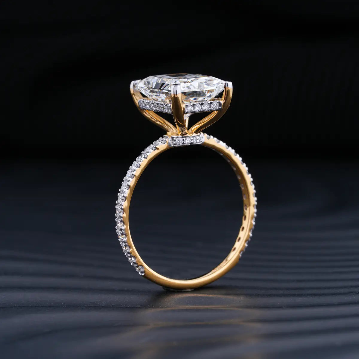 Radiant Engagement Ring Hidden Halo
