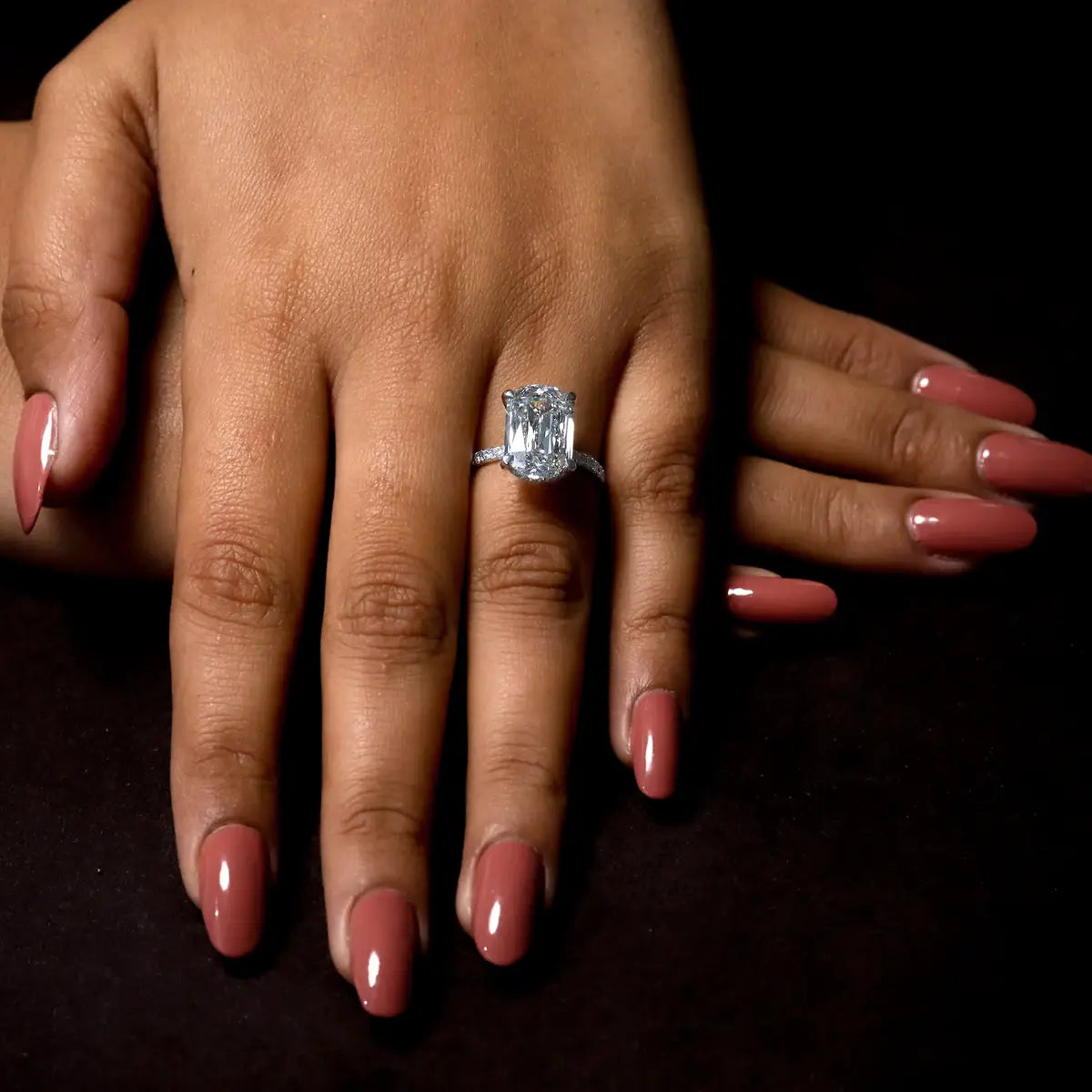 Cushion Cut Hidden Halo Engagement Ring