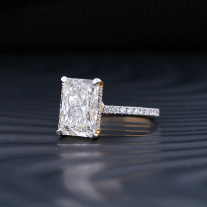 Radiant Engagement Ring Hidden Halo