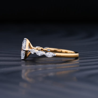 Oval Diamond Ring With Marquise Side Stones | Earthly Jewels