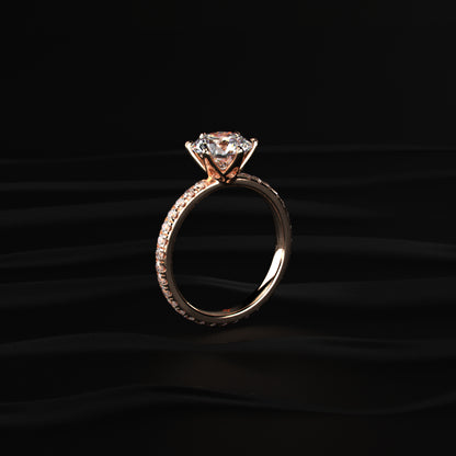 Round Diamond Pave Engagement Ring | Earthy Jewels