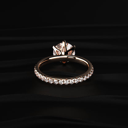 Round Diamond Pave Engagement Ring | Earthy Jewels