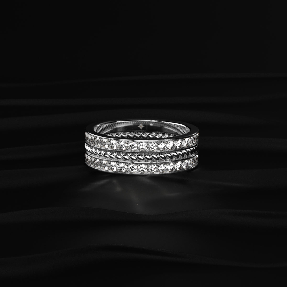 Two Row Eternity Band For Men