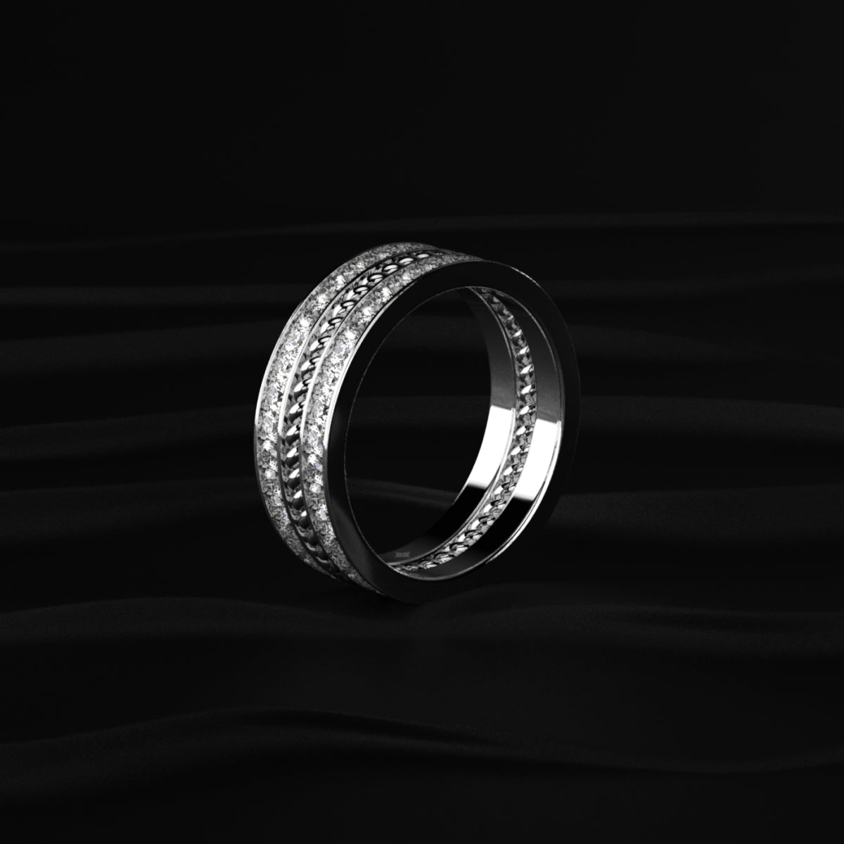 Two Row Eternity Band For Men