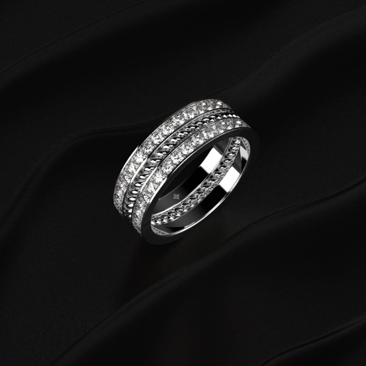 Two Row Eternity Band For Men