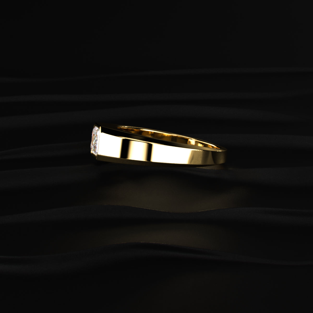 Mens Emerald Cut Diamond Ring