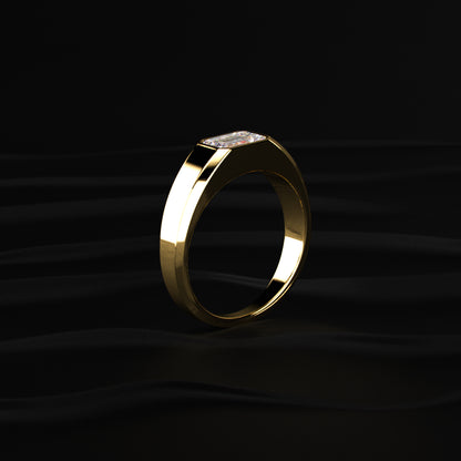 Mens Emerald Cut Diamond Ring