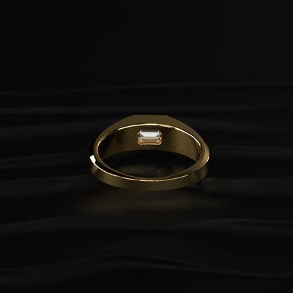 Mens Emerald Cut Diamond Ring