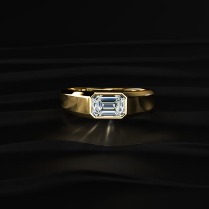 Mens Emerald Cut Diamond Ring