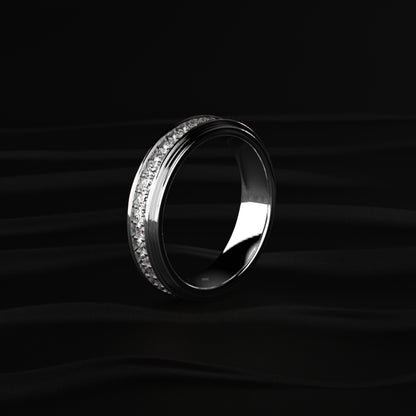 Pave Set Round Diamond Eternity Ring For Men
