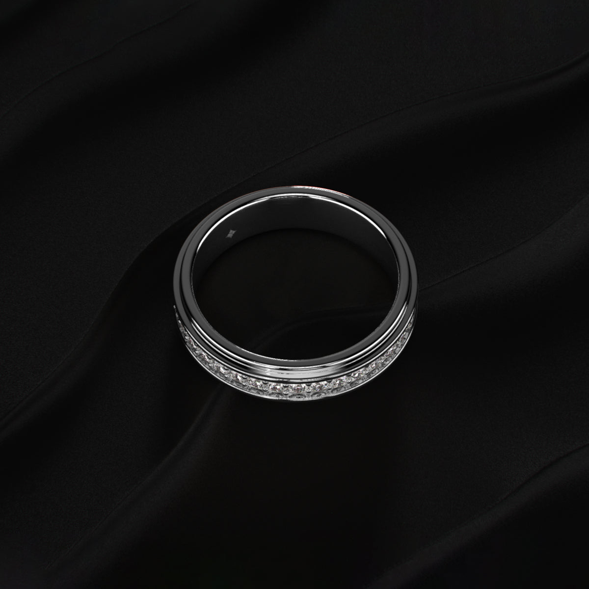 Pave Set Round Diamond Eternity Ring For Men