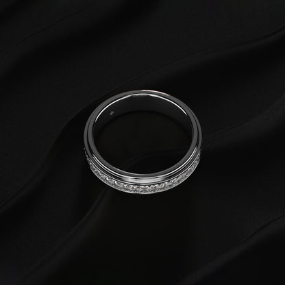 Pave Set Round Diamond Eternity Ring For Men